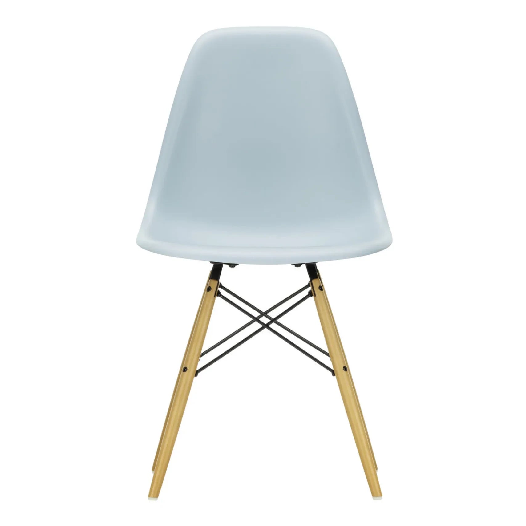Vitra - Silla de plástico DSW - base de arce - Charles & Ray Eames | Gris azulado