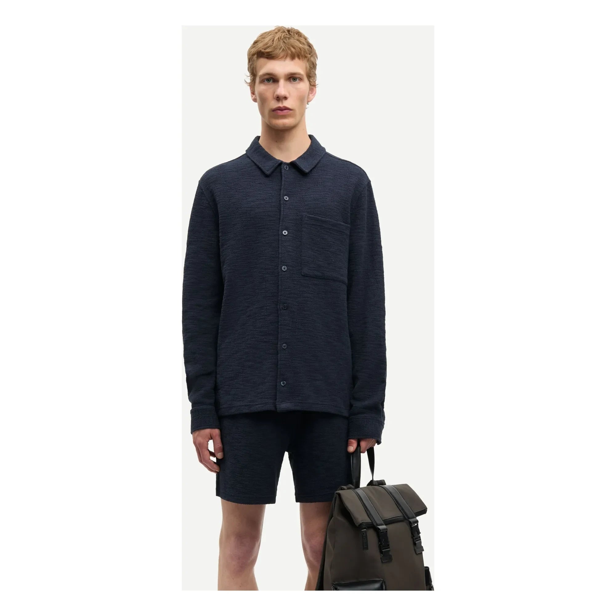Samsoe Samsoe - Camisa de algodón Sakore | Azul Oscuro