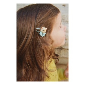 Konges Sløjd - Kedi Temalı Saç Tokası ve Scrunchie Seti | Mavi