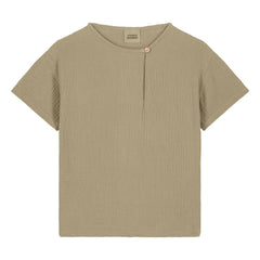Studio Bohème - Camiseta de gasa de algodón orgánico Orso | Caqui claro