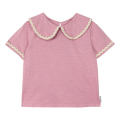 Mipounet - Camiseta Odetta con cuello Claudine de algodón orgánico | Rosa