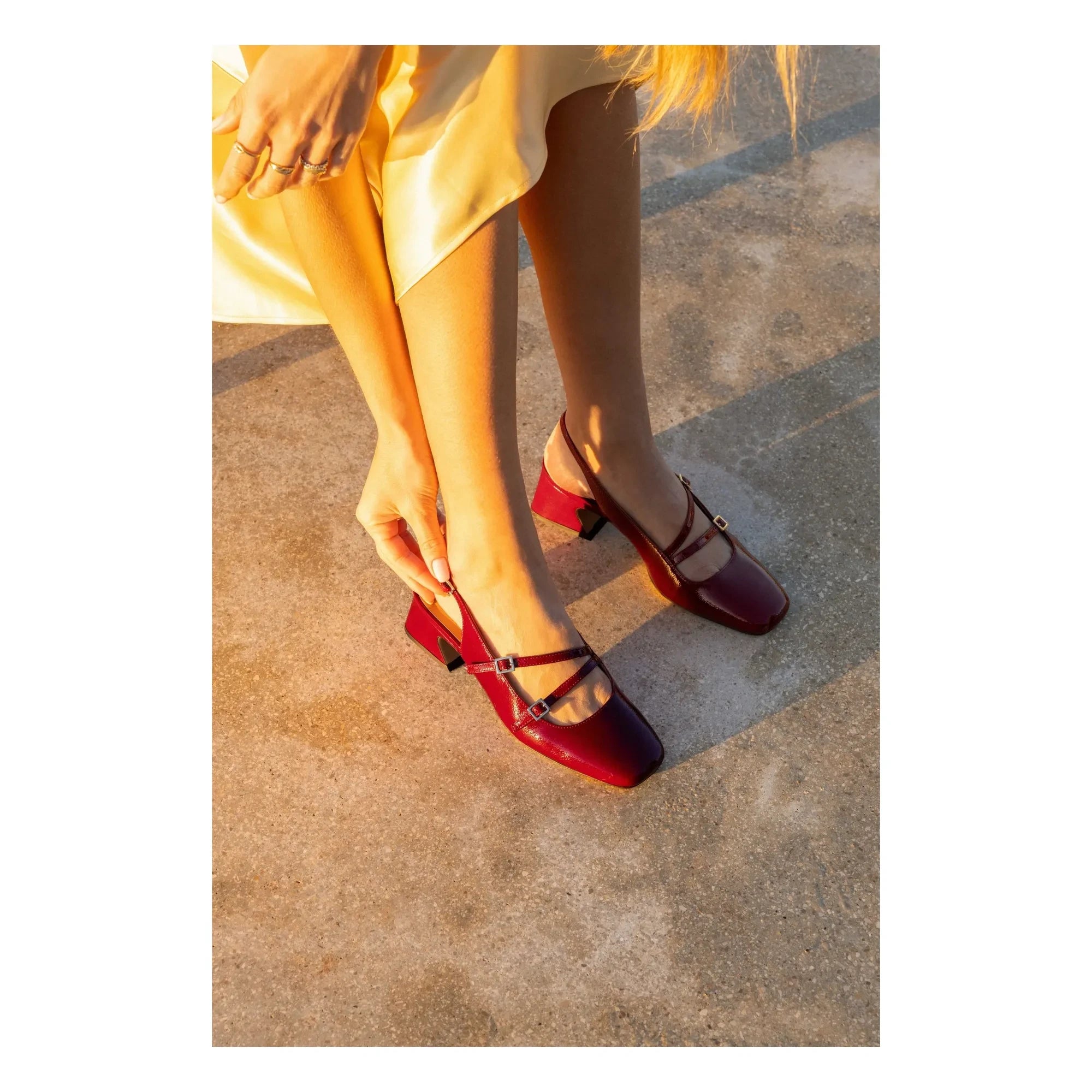 Bobbies - Zapatos Mary Jane de piel Becca Rugan | Rojo cereza