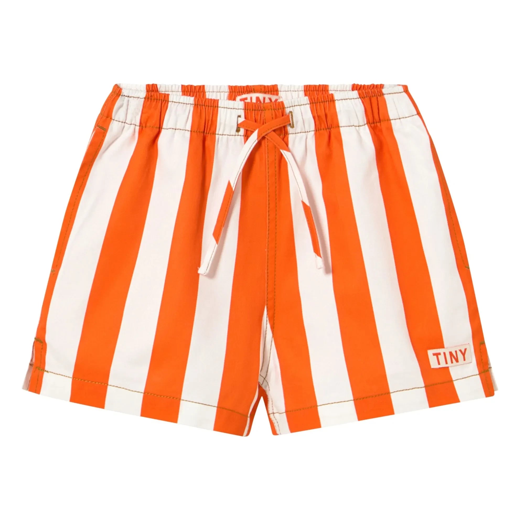Tinycottons - Pantalones Cortos de Sarga a Rayas | Rojo