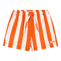 Tinycottons - Pantalones Cortos de Sarga a Rayas | Rojo