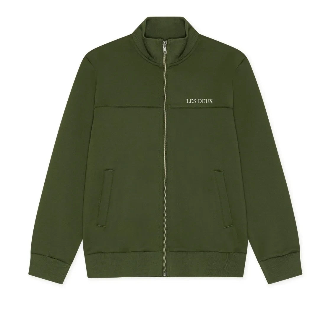Les Deux - Chaqueta con Cremallera Signature, Fabricada con Dos Fibras Recicladas | Caqui
