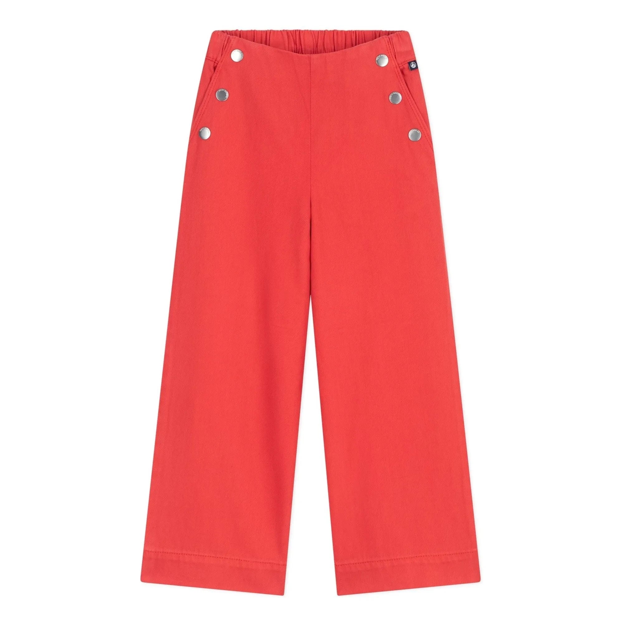 Petit Bateau - Vaquero Sarga con Botones | Bermellón
