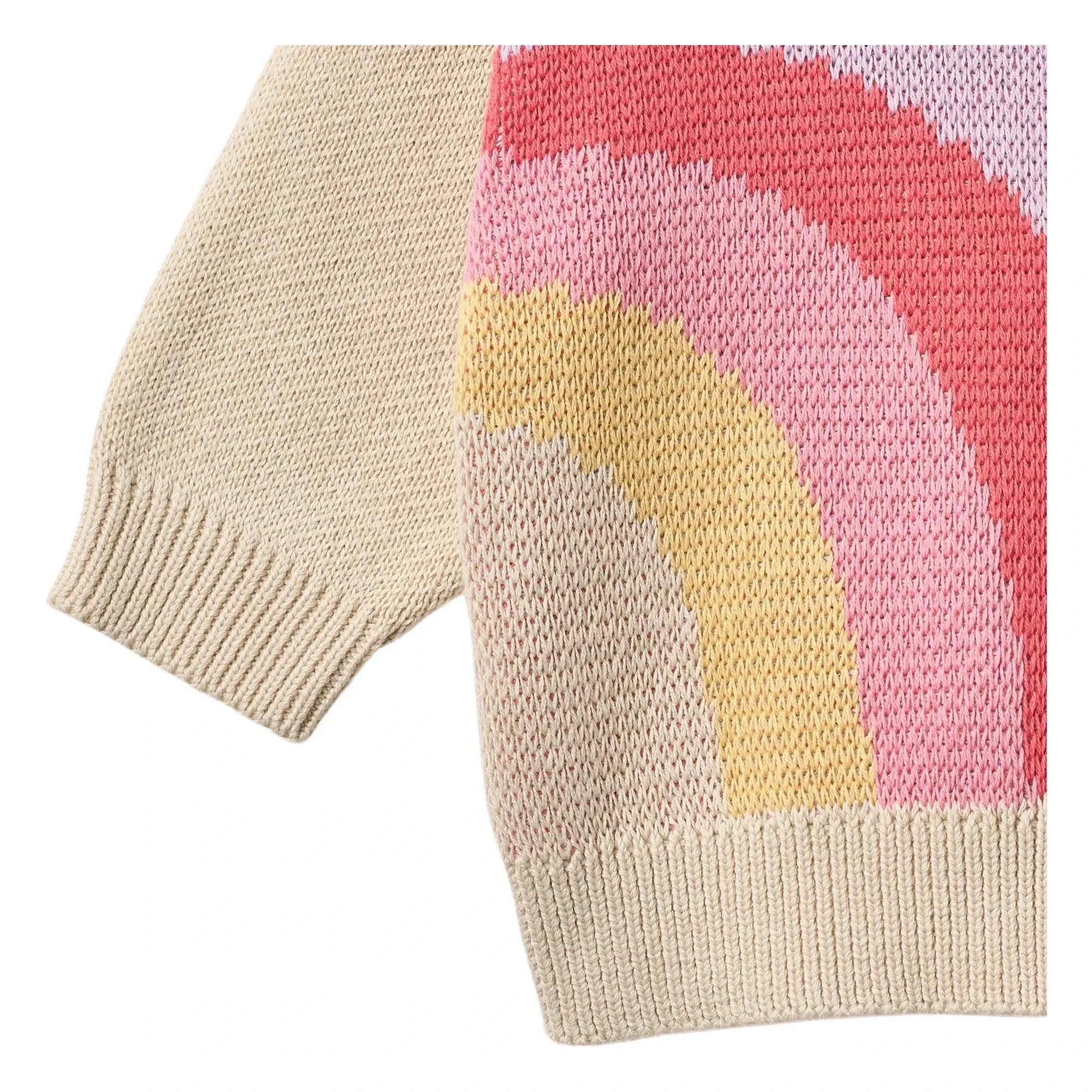 Wheat - Solveig Rainbow Jersey Jacquard de Algodón Orgánico | Crudo