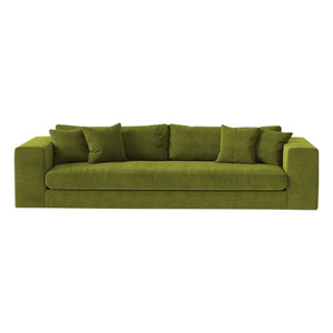 Sofá de 4 plazas Panac Edition - Bellechasse, terciopelo crudo - 275 cm | Verde musgo