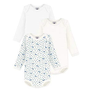 Petit Bateau - 3'lü Organik Pamuk Tilki Body Seti | Mavi