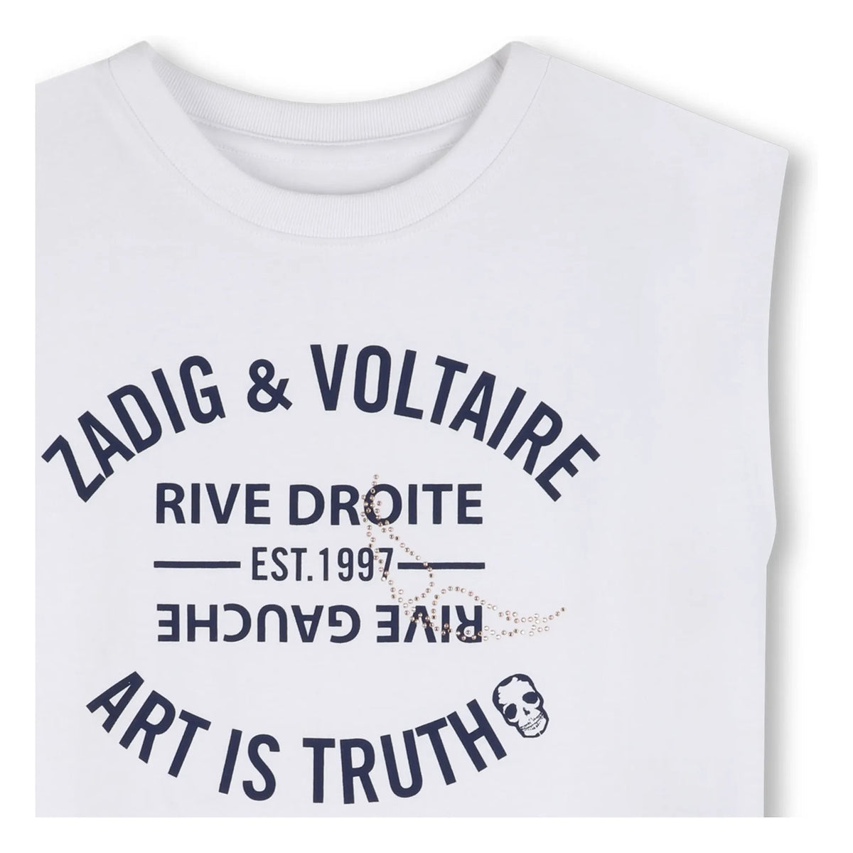 Zadig & Voltaire - Camiseta de punto Logo Strass | Blanco