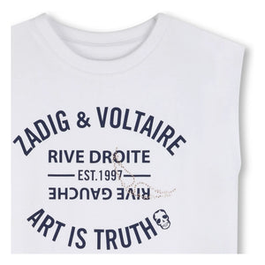 Zadig & Voltaire - Camiseta de punto Logo Strass | Blanco