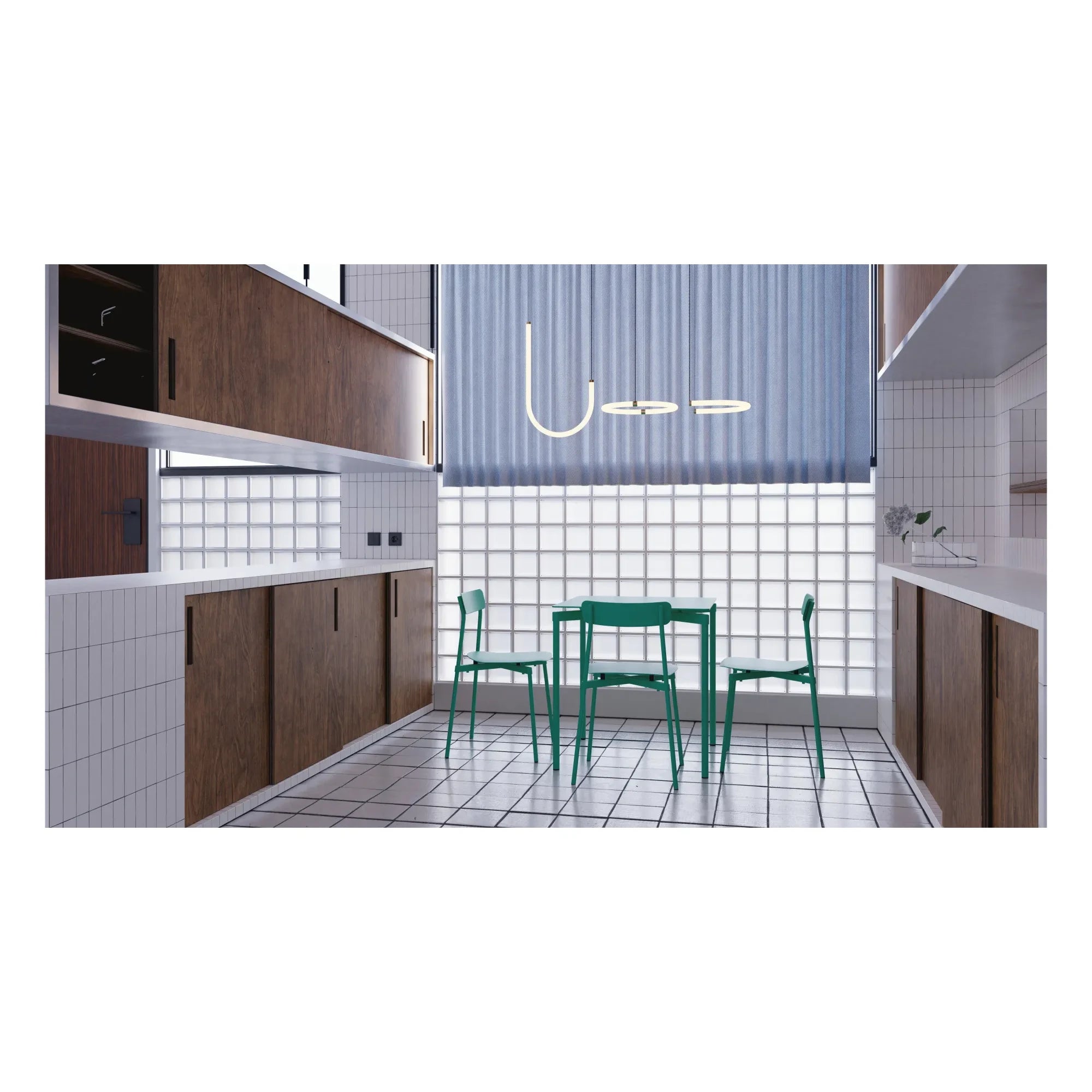 Petite friture - Mesa cuadrada de exterior Fromme - 4 plazas | Verde Menta