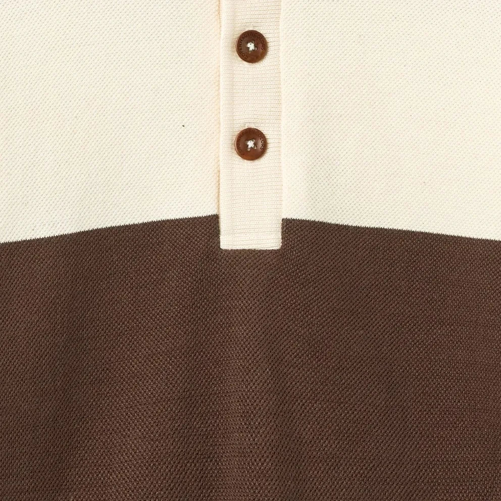 Copenhagen Colors - Polo de manga larga a rayas de algodón orgánico | Gris