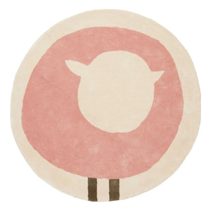 Bleuu-studio - Alfombra redonda de oveja | Rosa