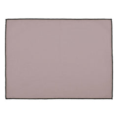 Haomy - Servilleta de lino con borde burdeos | Rosa empolvado