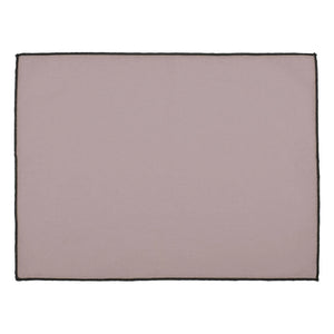 Haomy - Servilleta de lino con borde burdeos | Rosa empolvado