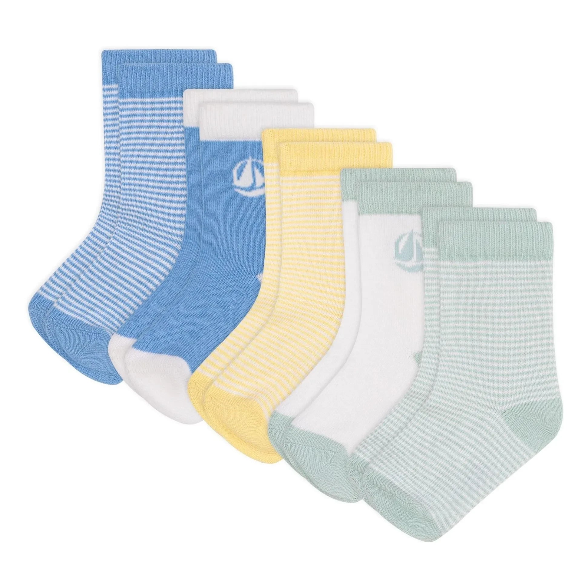 Petit Bateau - Pack de 5 pares de calcetines a rayas gruesas | Azul