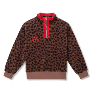Wynken - Leopard Fermuarlı Sweat | Kahverengi