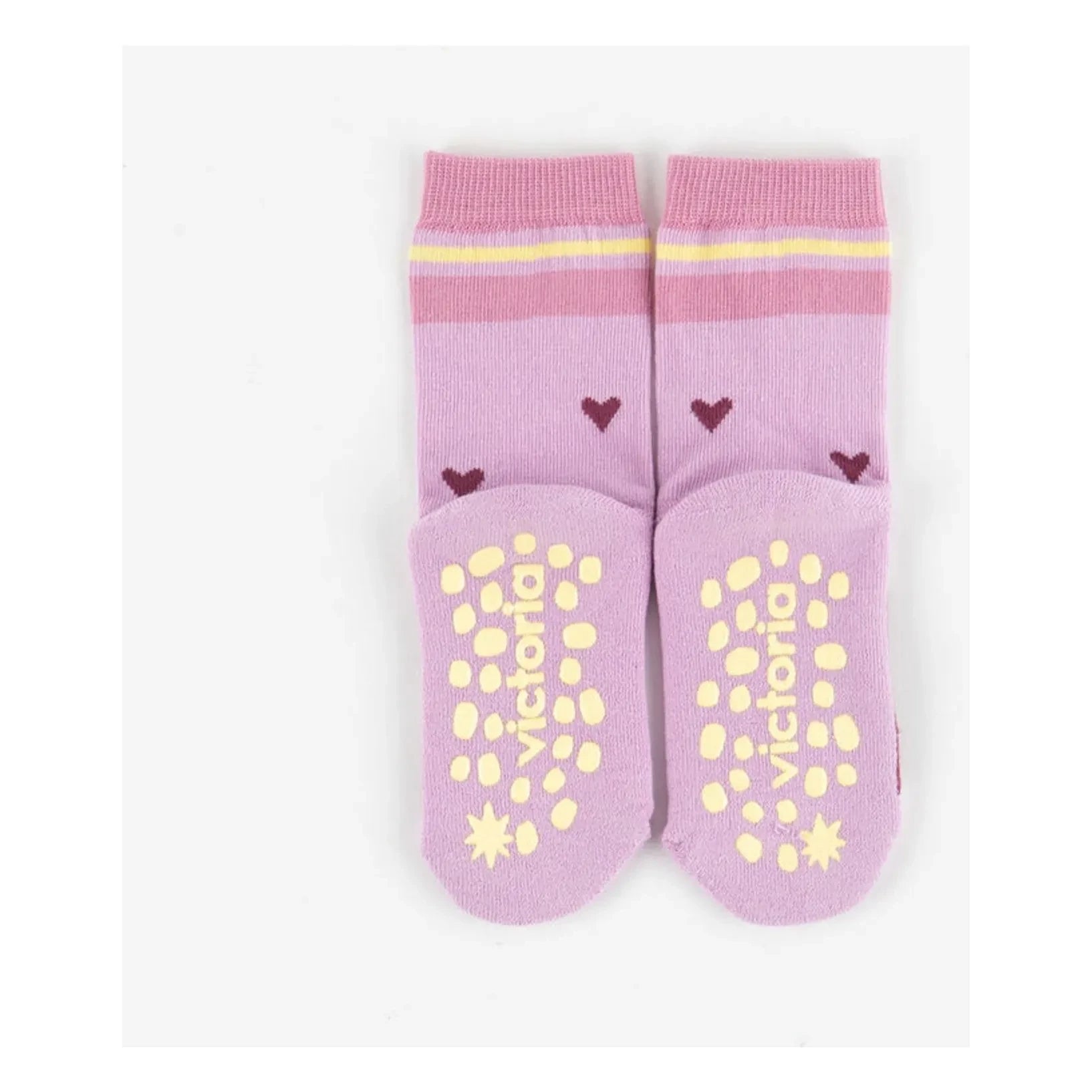 Victoria - Calcetines rosas con corazones