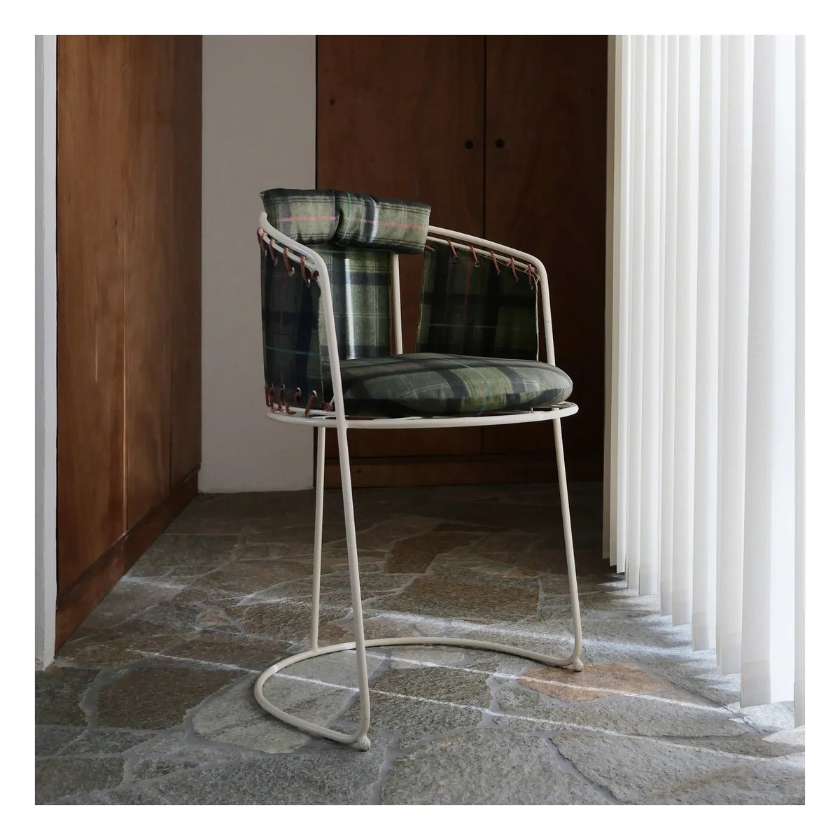 Honoré - Silla Palmer, Terciopelo a cuadros | Verde