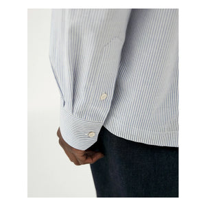 Noyoco - Camisa De Algodón Orgánico De Raya Bora | Azul Claro
