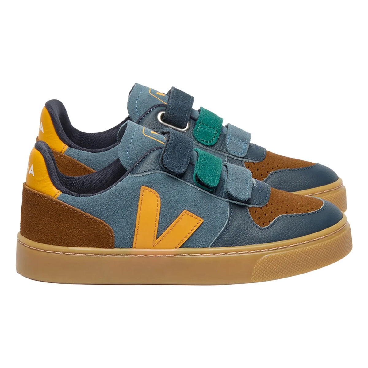 Veja - V-10 Zapatillas de ante rayadas | Azul