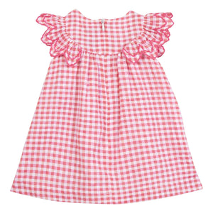 Tartine et Chocolat - Vestido de guinga con encaje | Rosa