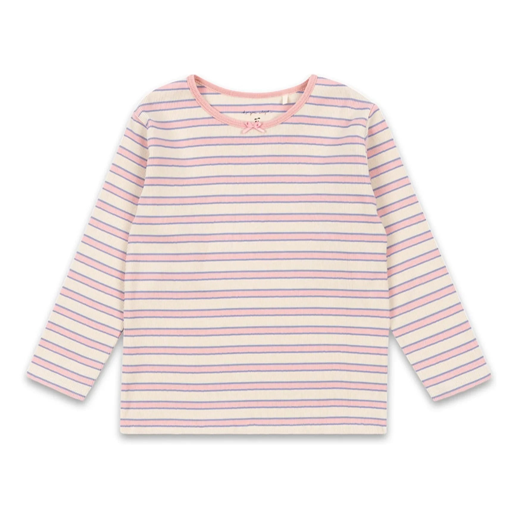 Konges Sløjd - Camiseta acanalada a rayas Ella Algodón orgánico | Rosa