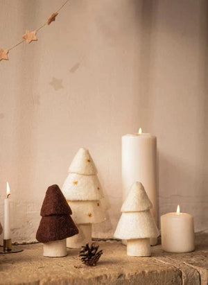 Muskhane - Árboles de Navidad de Fieltro - Set de 2 | Ecru