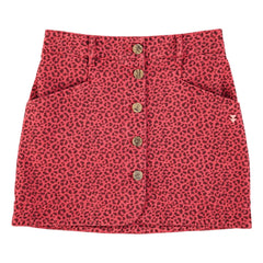Sisters Department - Falda de algodón con estampado de leopardo | Frambuesa