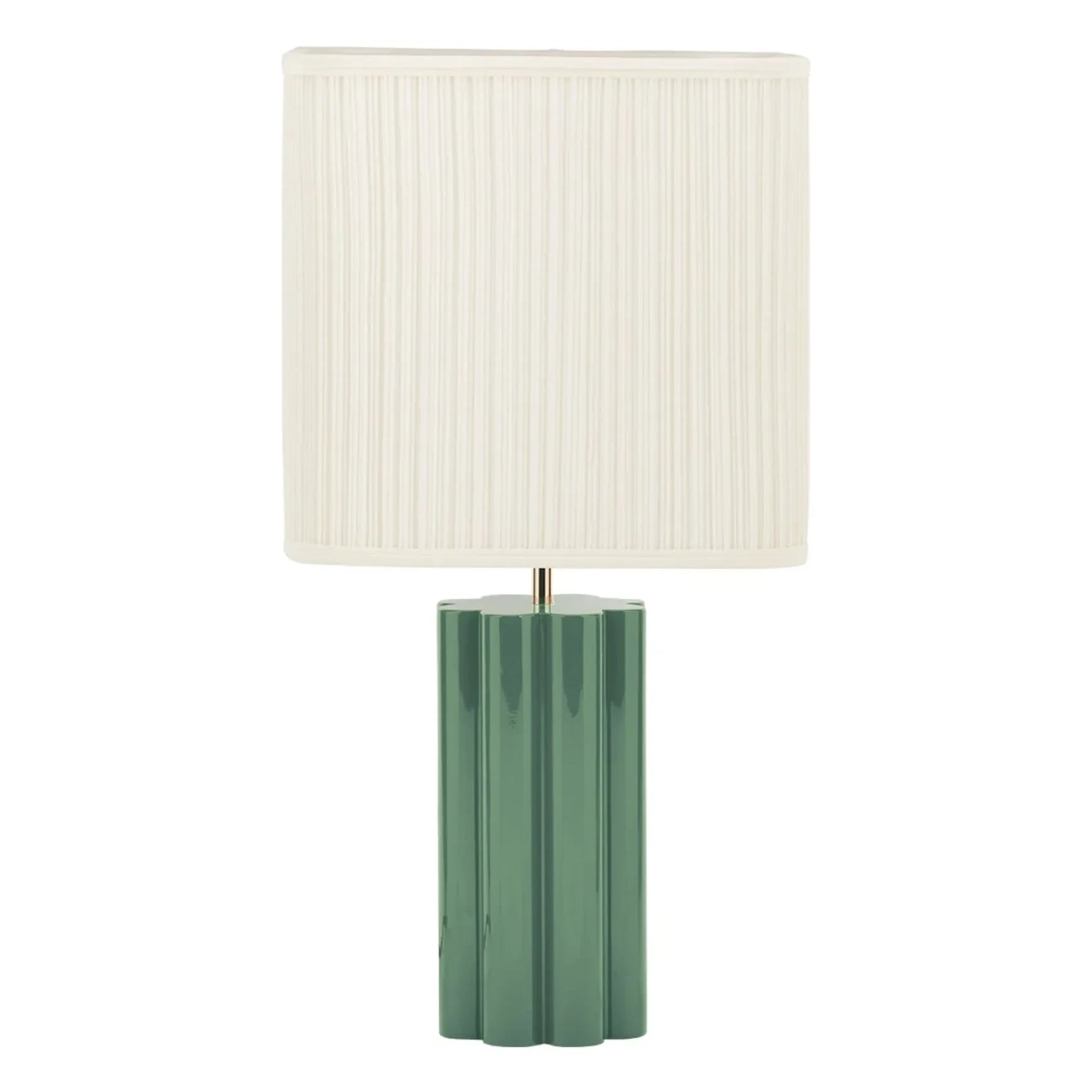 The Socialite Family - Lámpara de mesa Gioia lake de madera y algodón plisado - Versión EU (220 V) | Verde almendra