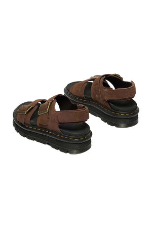 Sandalia de plataforma de nobuk para mujer Dr. Martens ZebZag Sandal