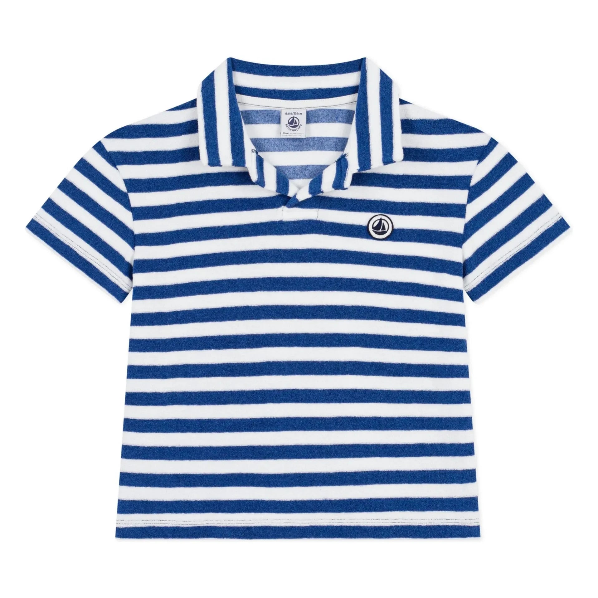 Petit Bateau - Polo de rizo a rayas | Azul