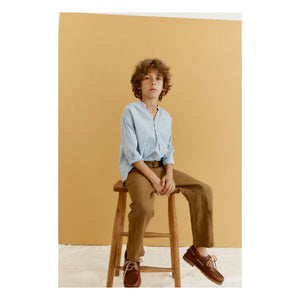 Caramel - Camisa de seda a rayas Adonis | Azul celeste