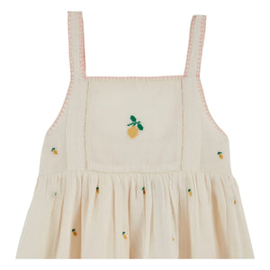 Emile et Ida - Vestido con bordado de limón | Crema