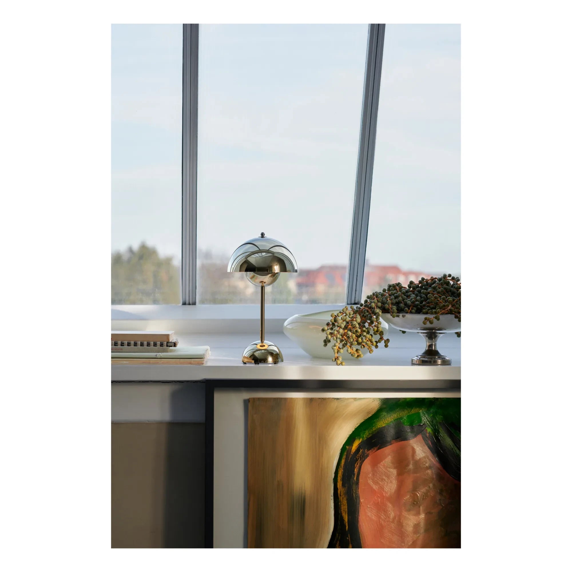 & Tradition - Lámpara de mesa portátil VP9 Flowerpot, Vernon Panton | Cromo