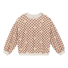 a.p - Sudadera de felpa Damier de algodón orgánico | Marrón