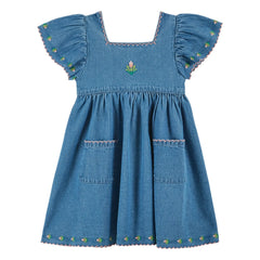 Emile et Ida - Vestido vaquero bordado | Azul