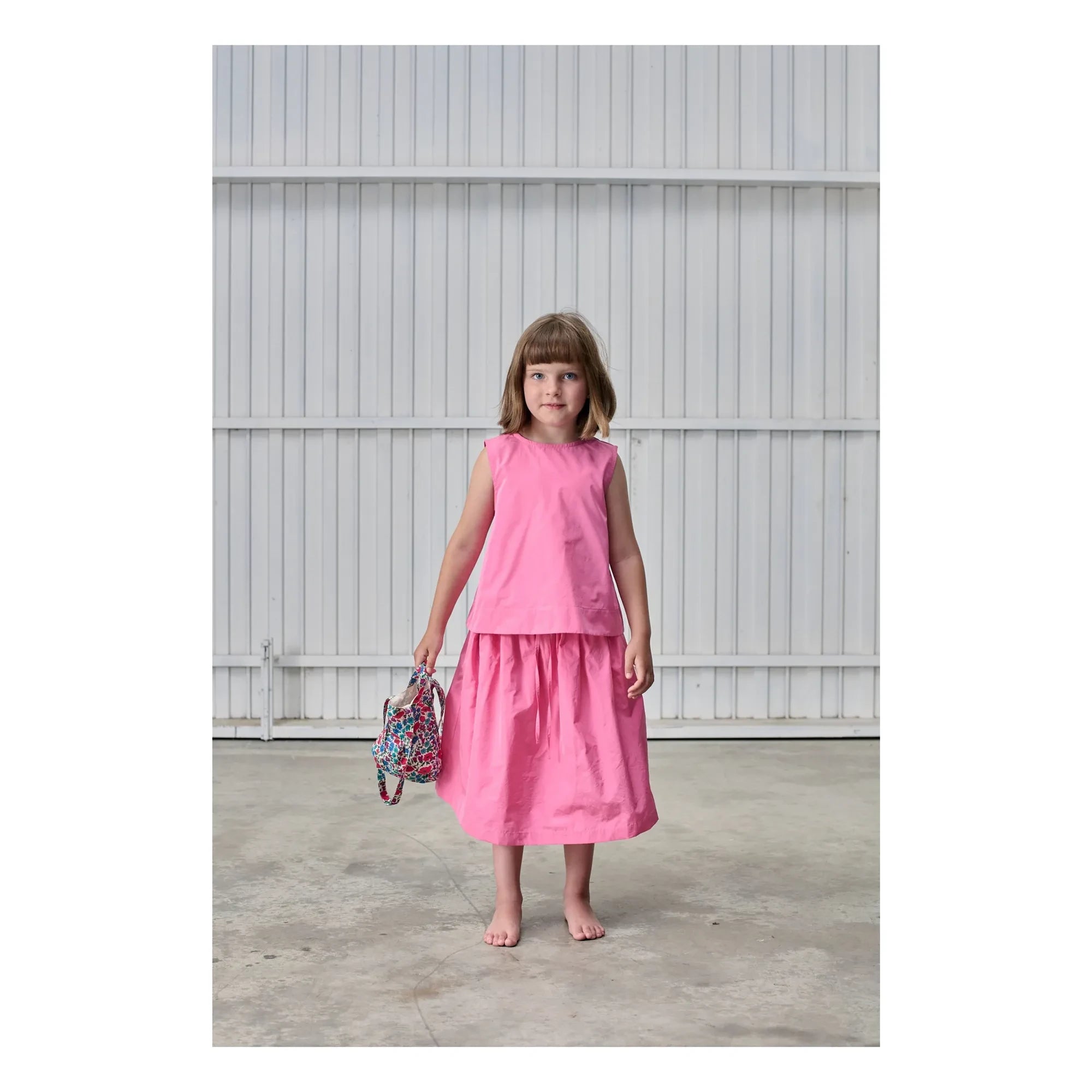 Tangerine - Falda midi con cintura fruncida | Rosa