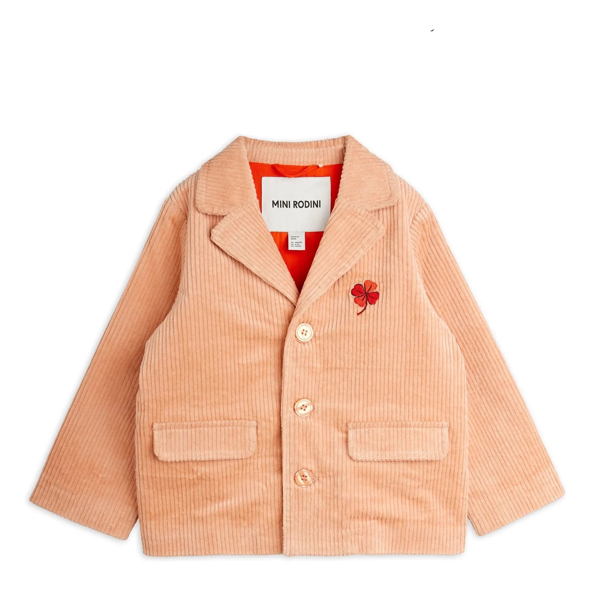 Mini Rodini - Chaqueta de terciopelo Clover | Coral