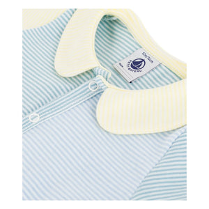 Petit Bateau - Pijama Mono Corto de Rayas | Azul