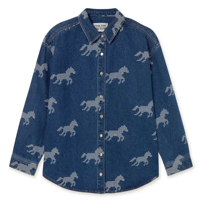 The Tiny Big Sister - Camisa de algodón con bordado de caballo | Mavi