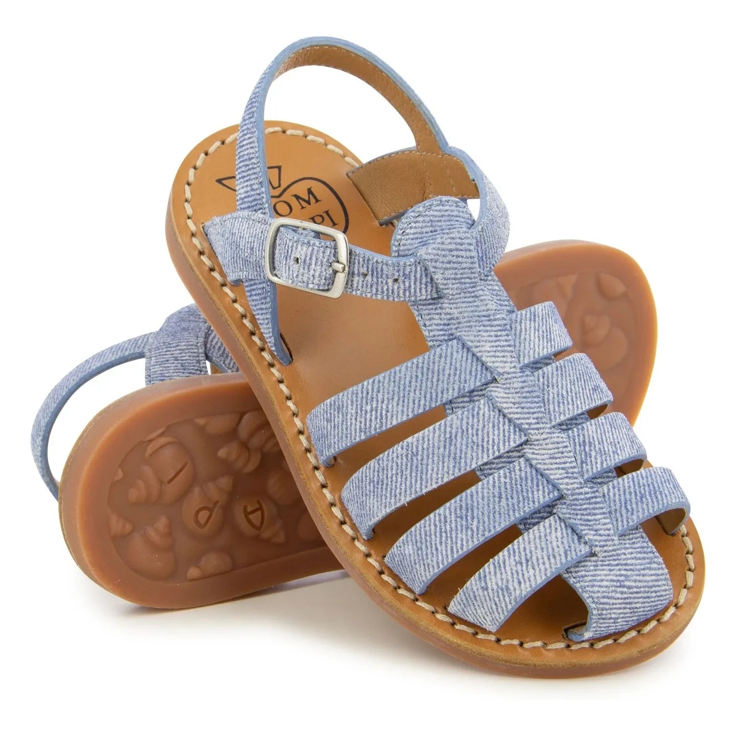 Pom d'Api - Sandalia Dad Beach-Stitch | Azul Vaquero