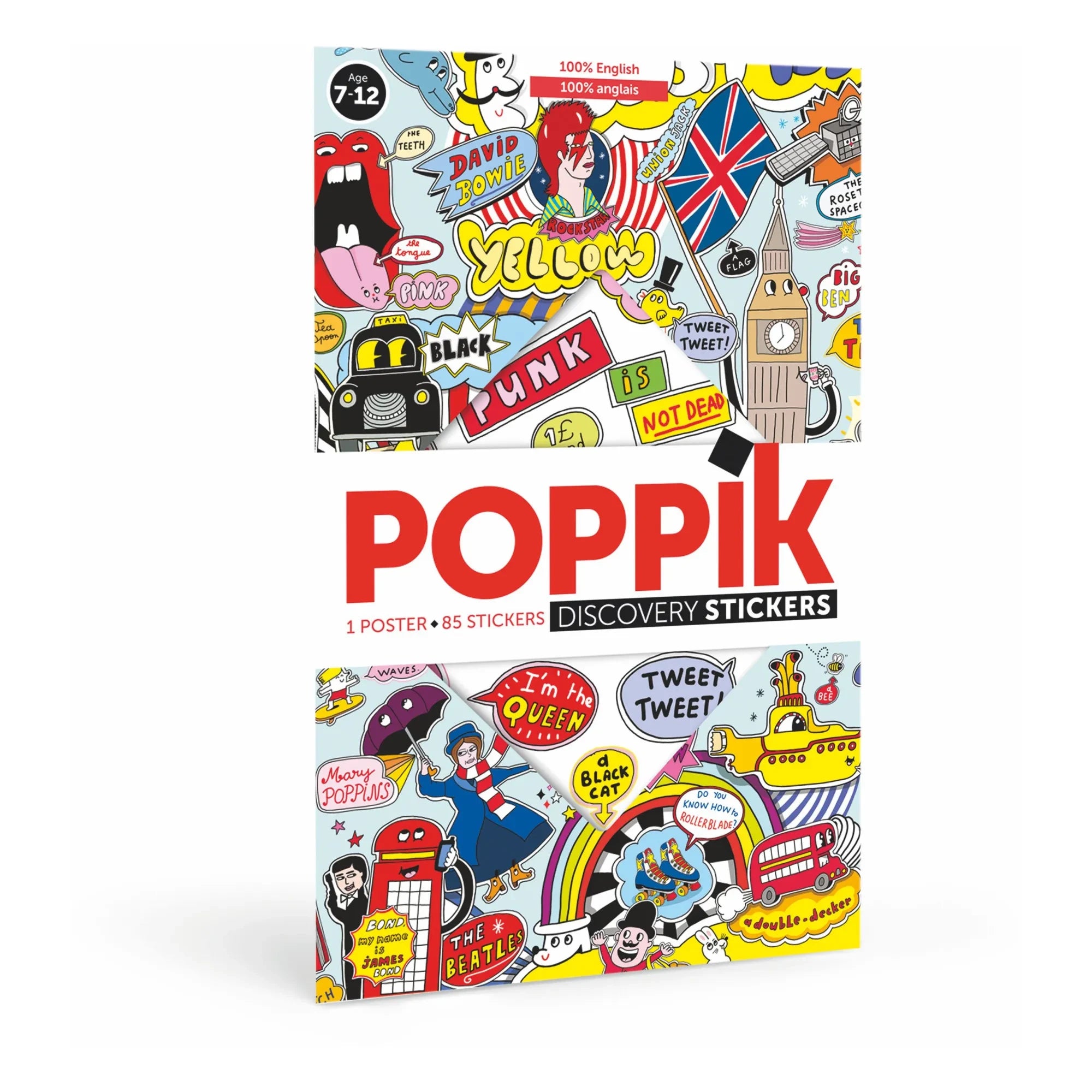 Poppik - Póster con pegatinas 100% en inglés