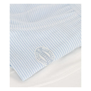 Petit Bateau - Bóxer de algodón orgánico a rayas, pack de 2 | Azul claro