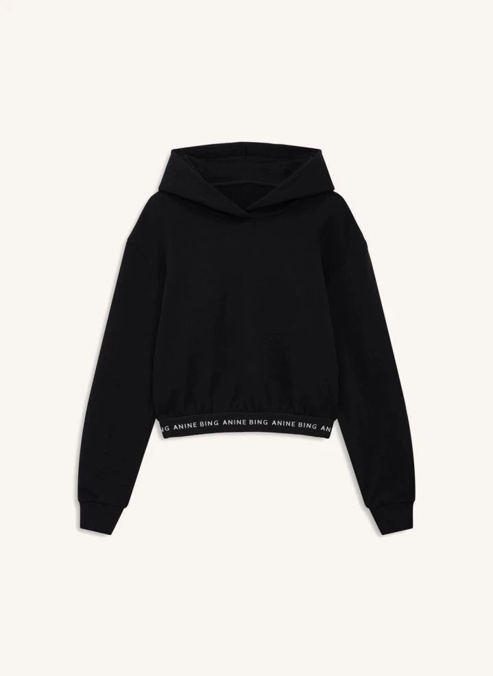 Anine Bing - Sudadera de algodón recortada Dany | Negro