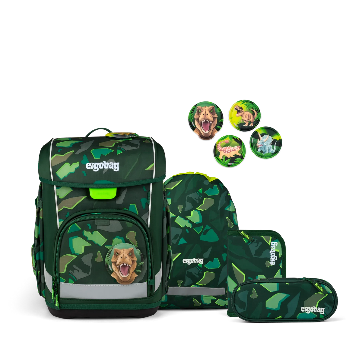 Ergobag - Set de Mochila Escolar cubo Bearasaurus