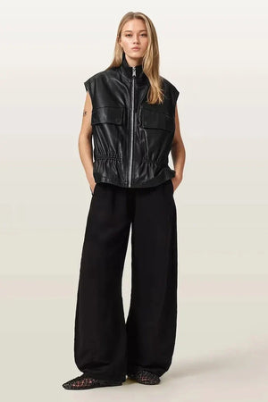 Chaleco de cuero AllSaints para mujer FLOR