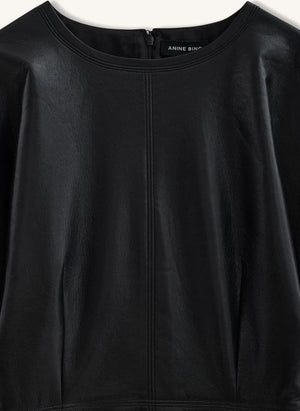 Anine Bing - Zelie Vestido de Cuero | Negro