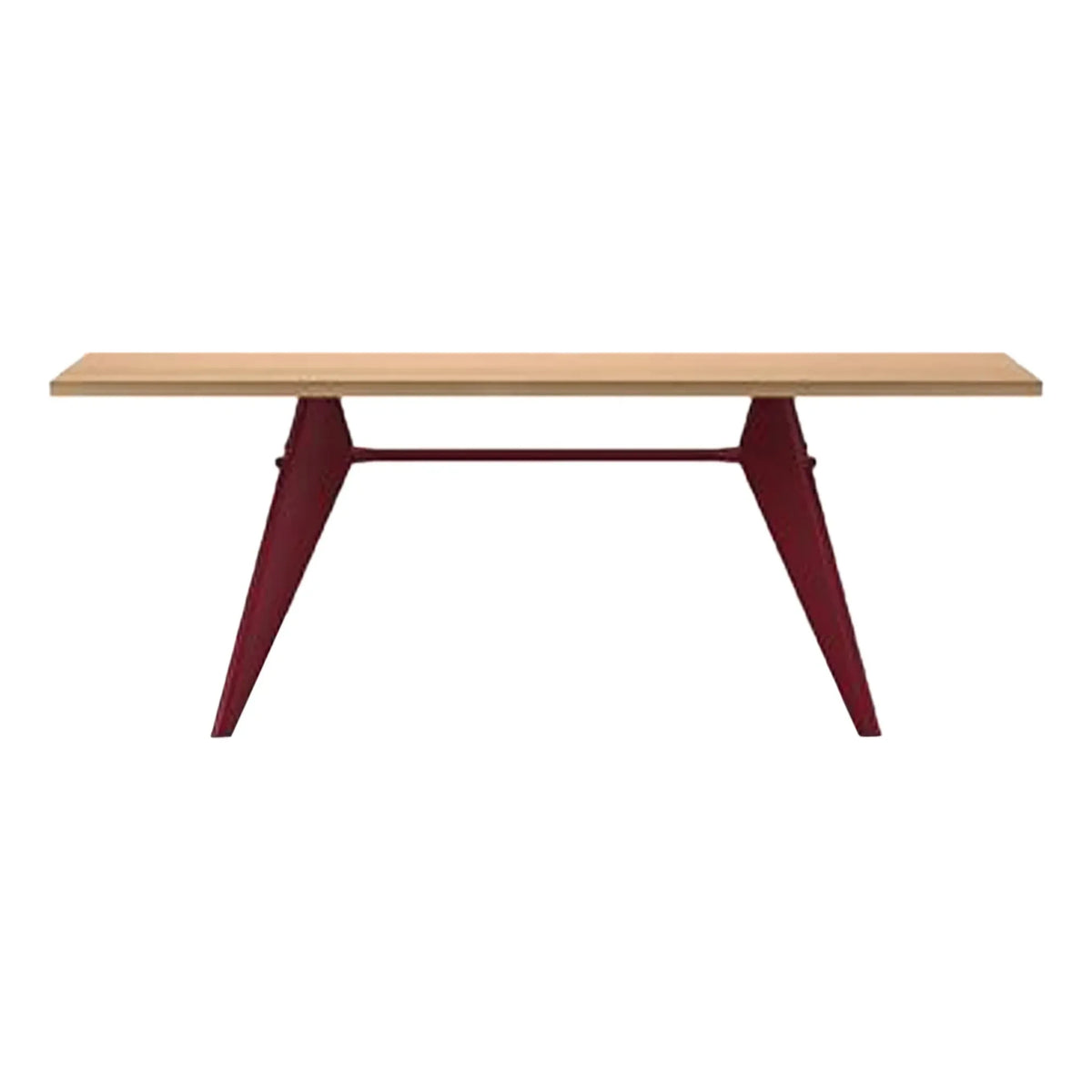 Vitra - Mesa EM - base roja japonesa - Jean Prouvé, 1950 | Roble